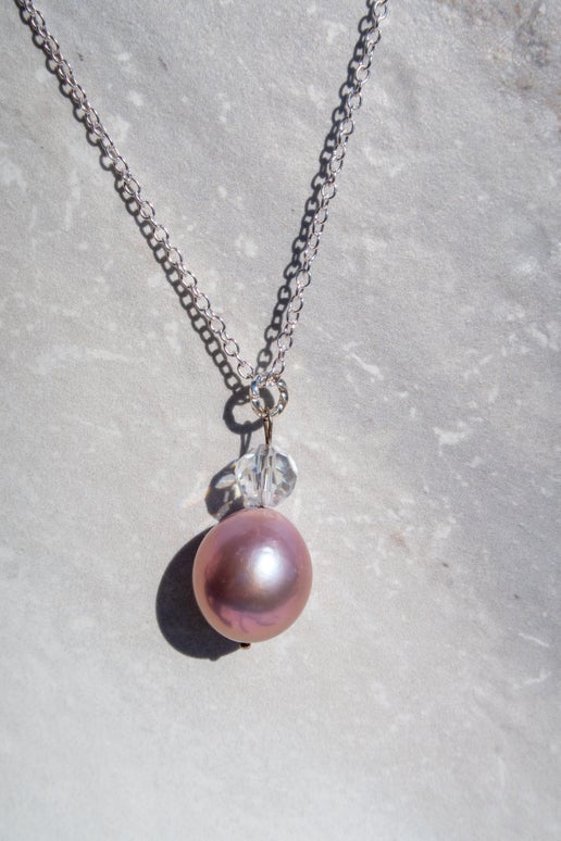 King Size Pinky Edison Pearl Necklace