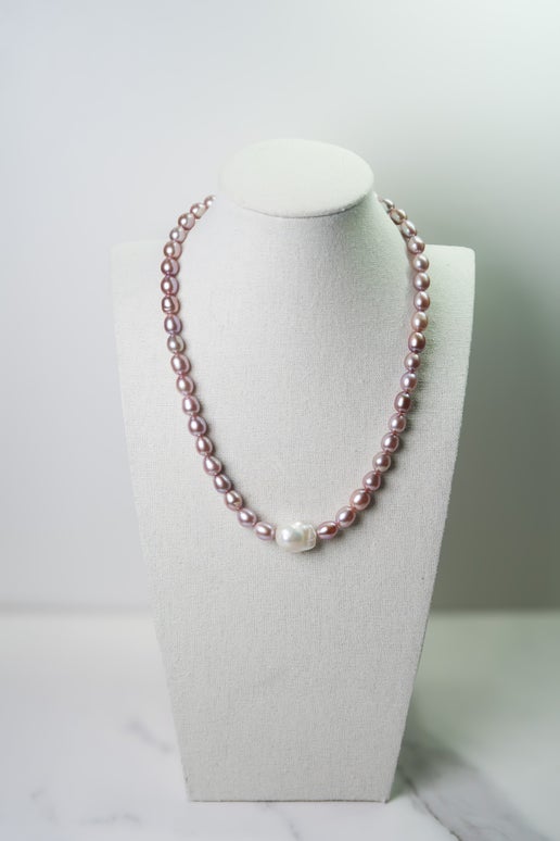 Natural Pink Freshwater Pearl & Baroque Necklace