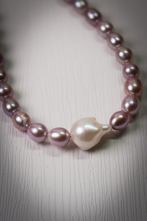 Natural Pink Freshwater Pearl & Baroque Necklace