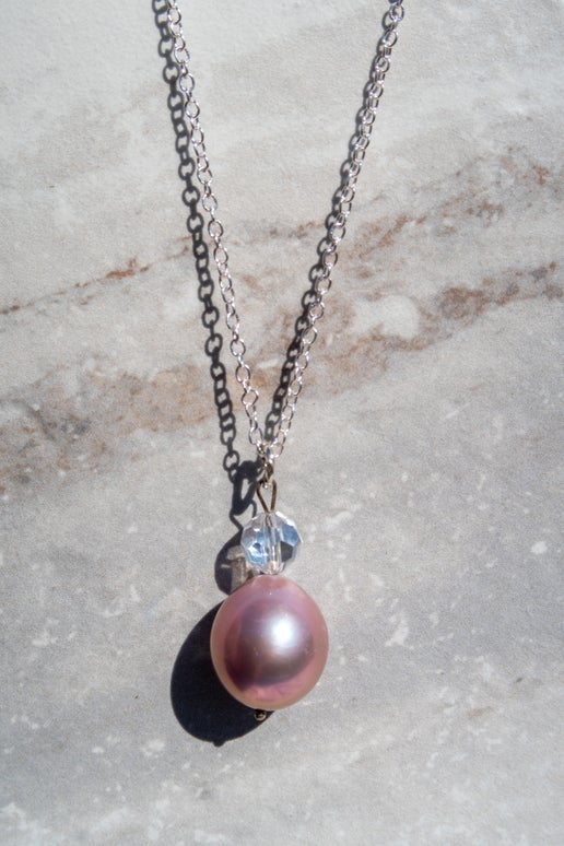 King Size Pinky Edison Pearl Necklace