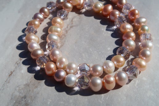 Natural Pastel Freshwater Pearl Necklace