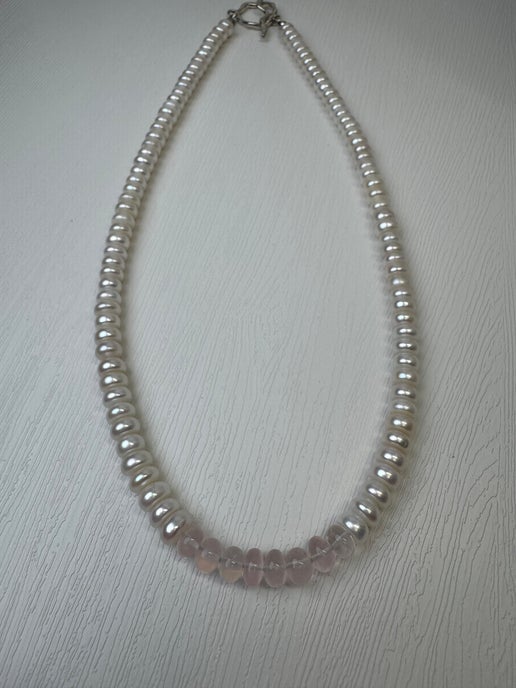 Freshwater Pearl & Rose Quartz Necklace