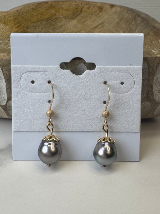 Gold Filled Tahitian Pearl Earrings
