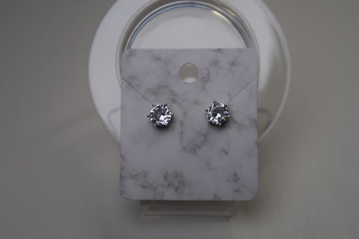 Moissanite Earring Studs in Sterling Silver! ✨-7.5mm