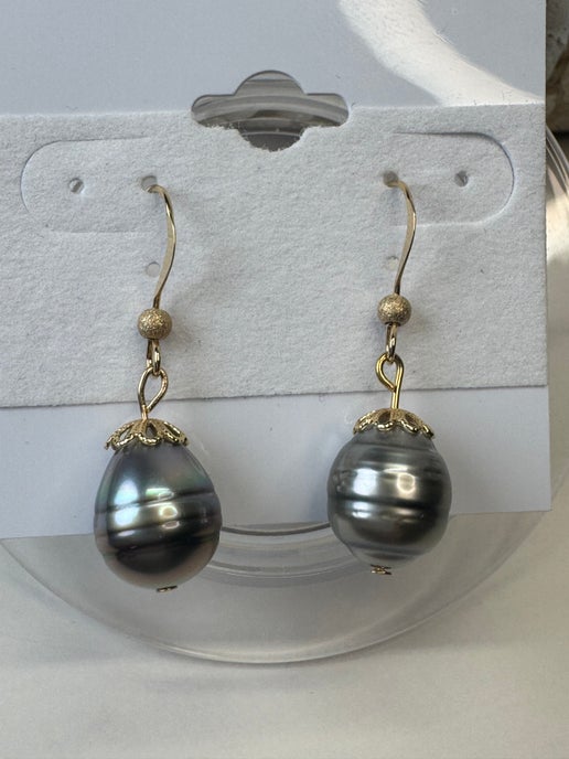 Gold Filled Tahitian Pearl Earrings