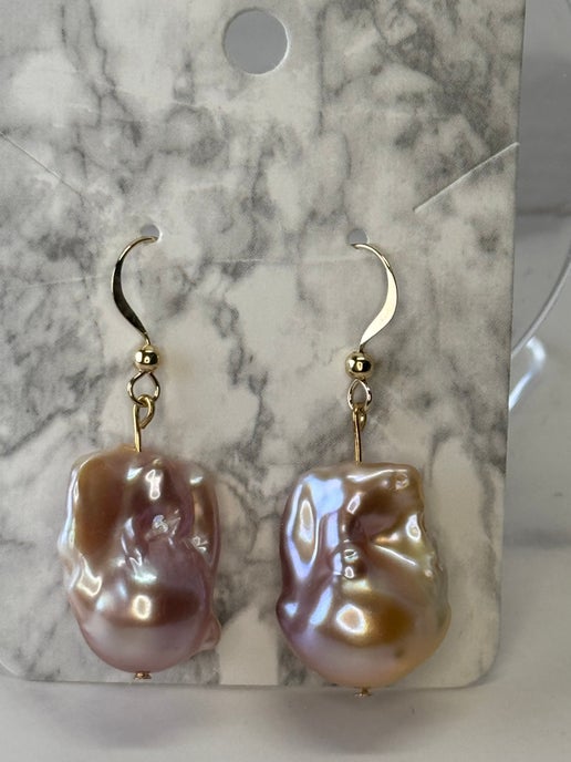 HQ Baroque Freshwater Pearl Earrings - Gold Filled