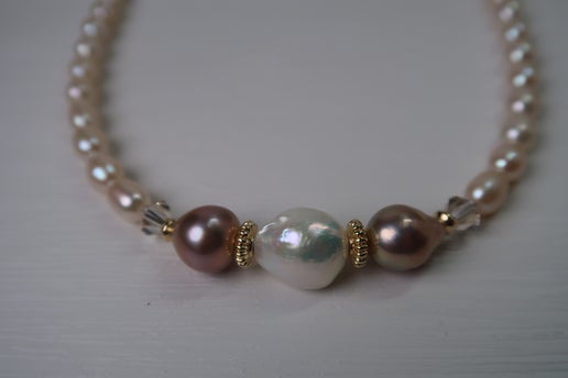 Pink & White Freshwater Pearl Necklace
