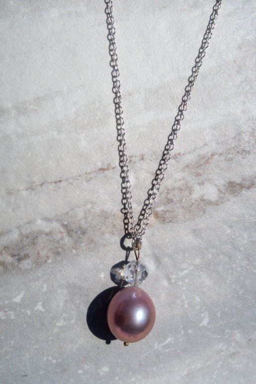 King Size Pinky Edison Pearl Necklace