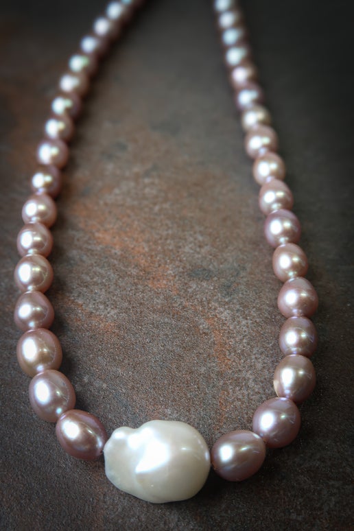 Natural Pink Freshwater Pearl & Baroque Necklace