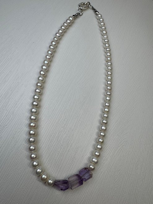Freshwater Pearl & Ametrine Necklace