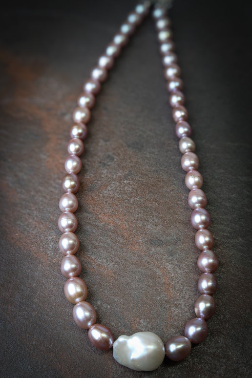 Natural Pink Freshwater Pearl & Baroque Necklace