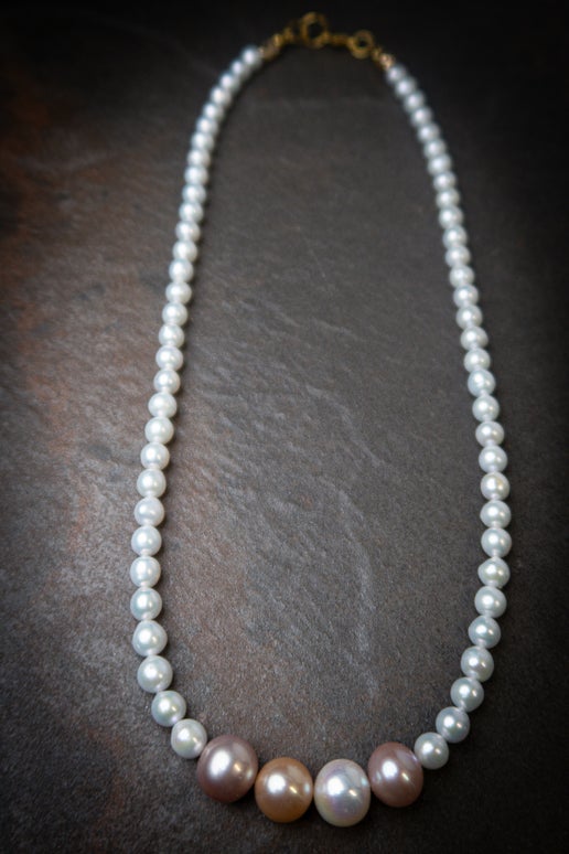 Natural White AK Freshwater Pearls with Candy Edison