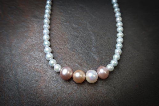 Natural White AK Freshwater Pearls with Candy Edison