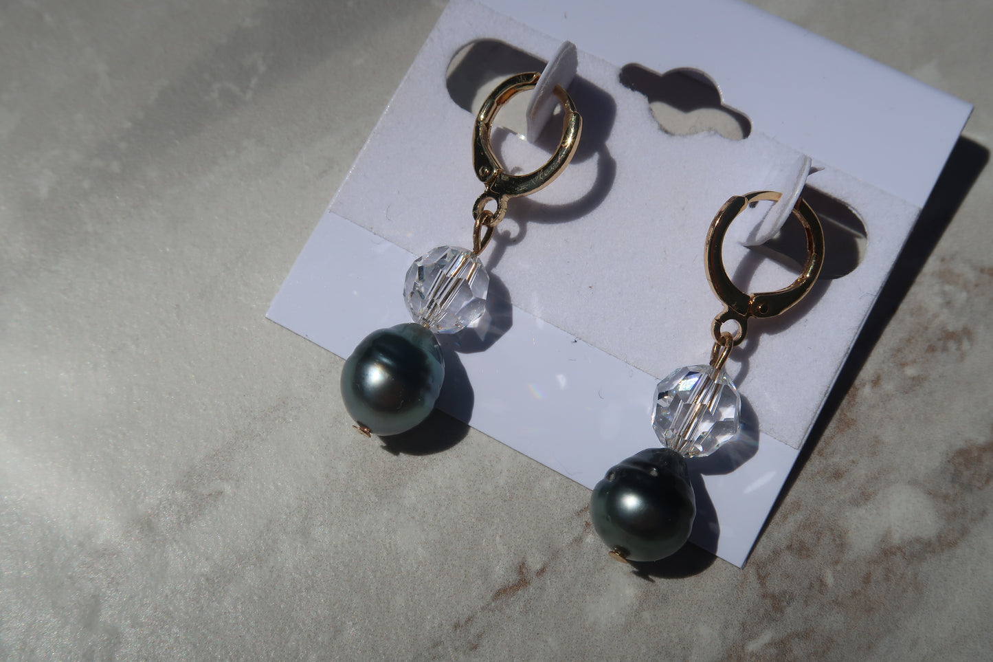 Tahitian Pearl Gold Plated 925 Hoops