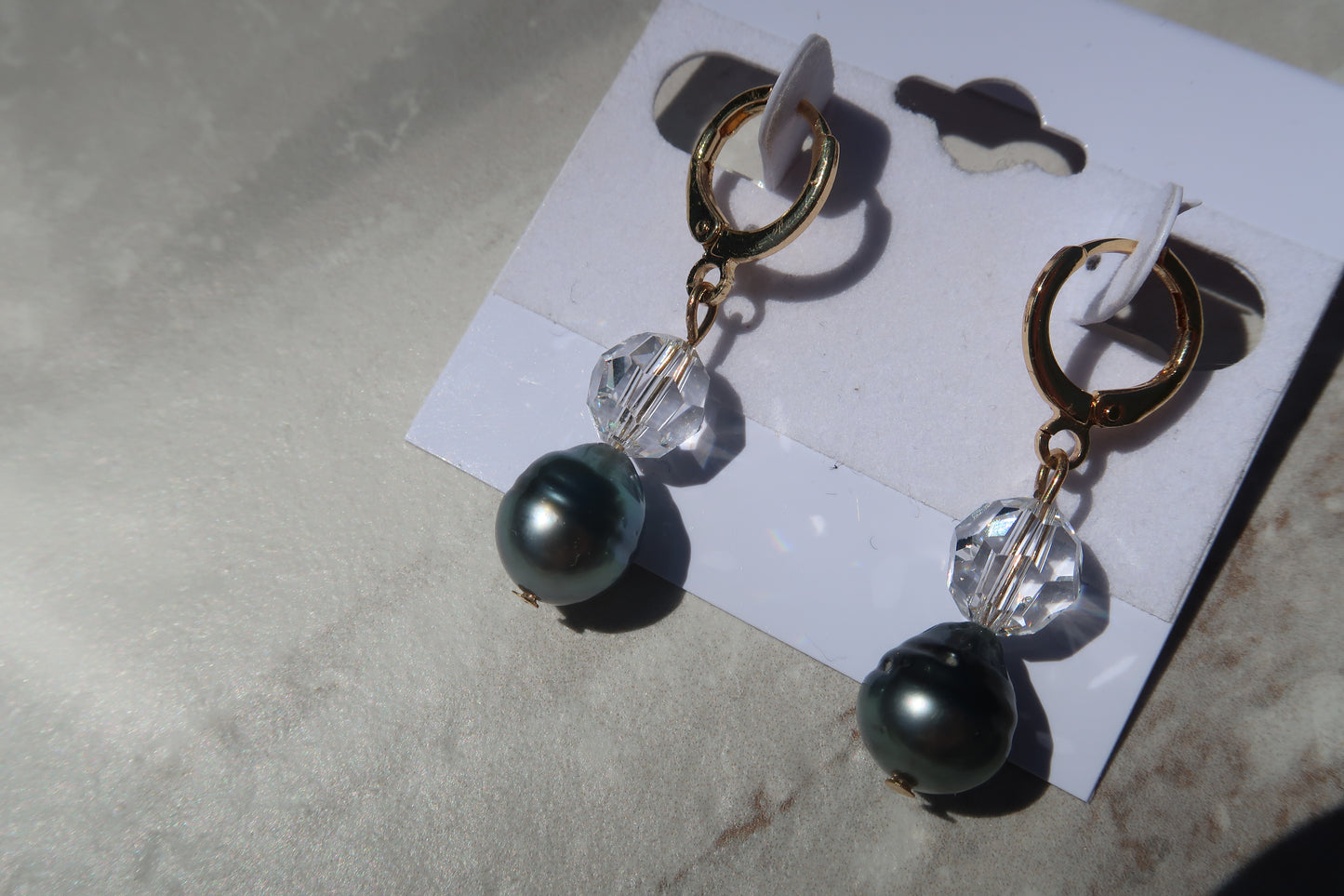 Tahitian Pearl Gold Plated 925 Hoops