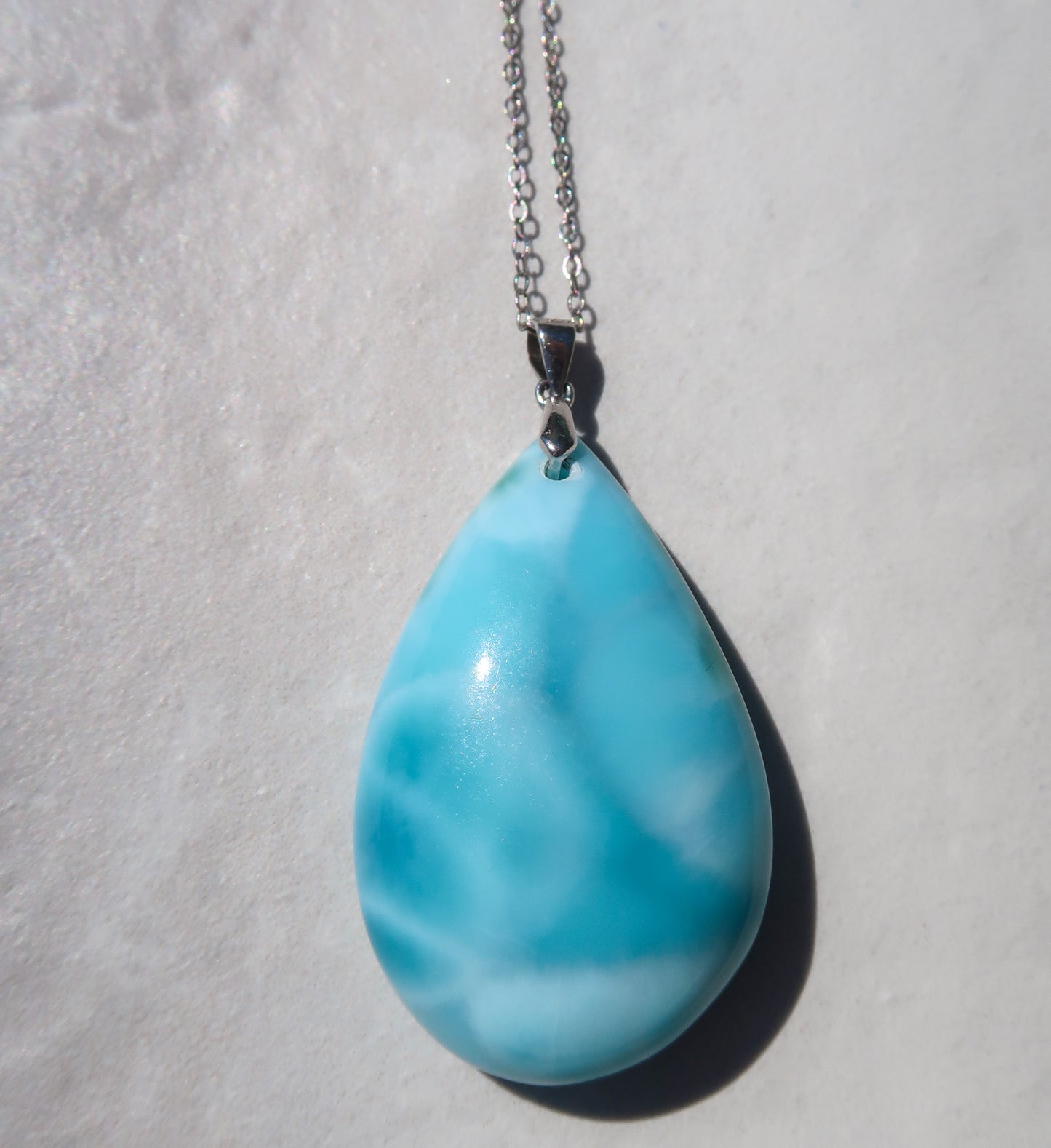 Larimar Pendant Necklace - Sterling Silver
