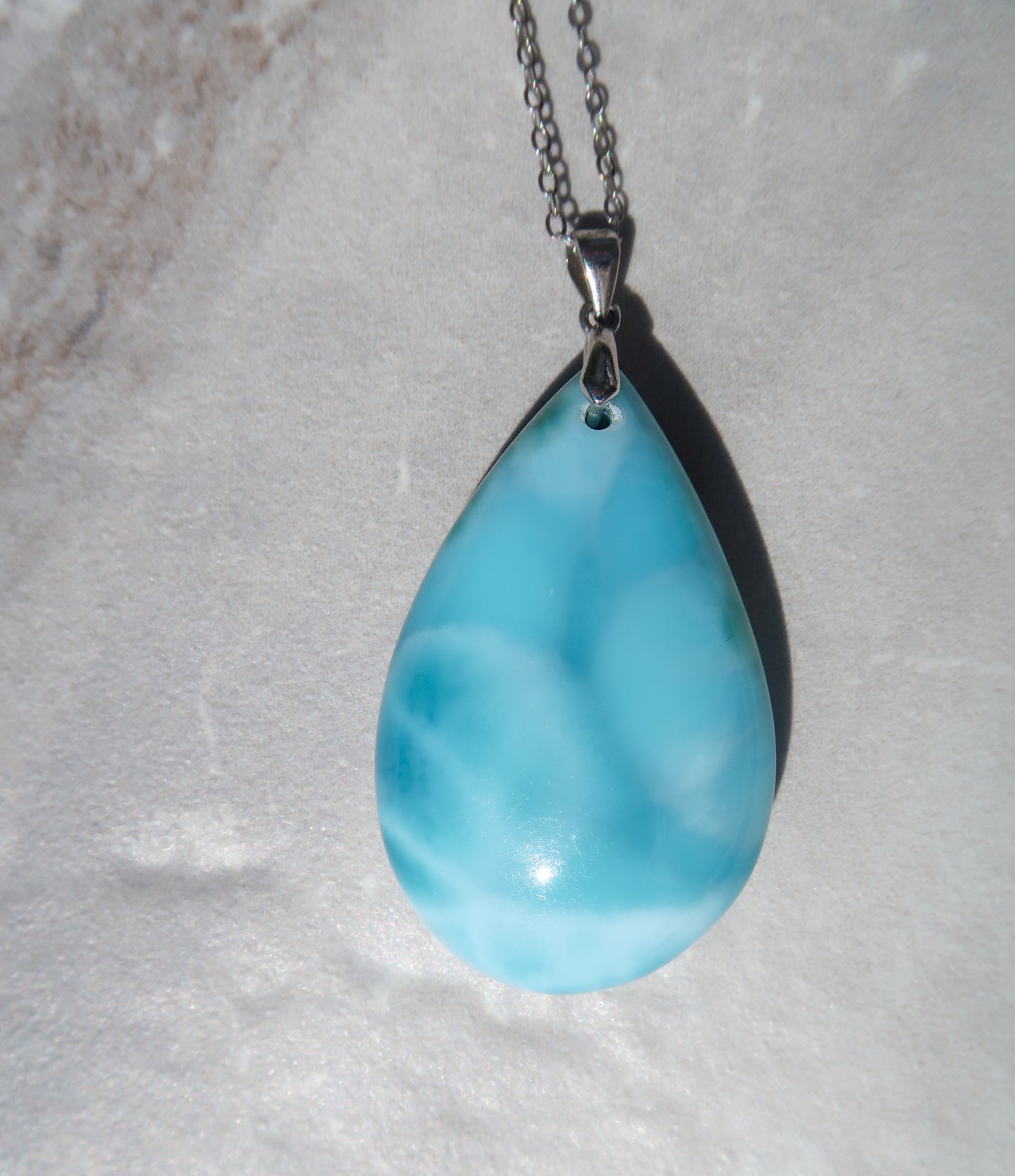 Larimar Pendant Necklace - Sterling Silver