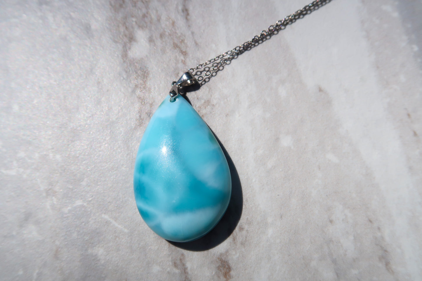 Larimar Pendant Necklace - Sterling Silver