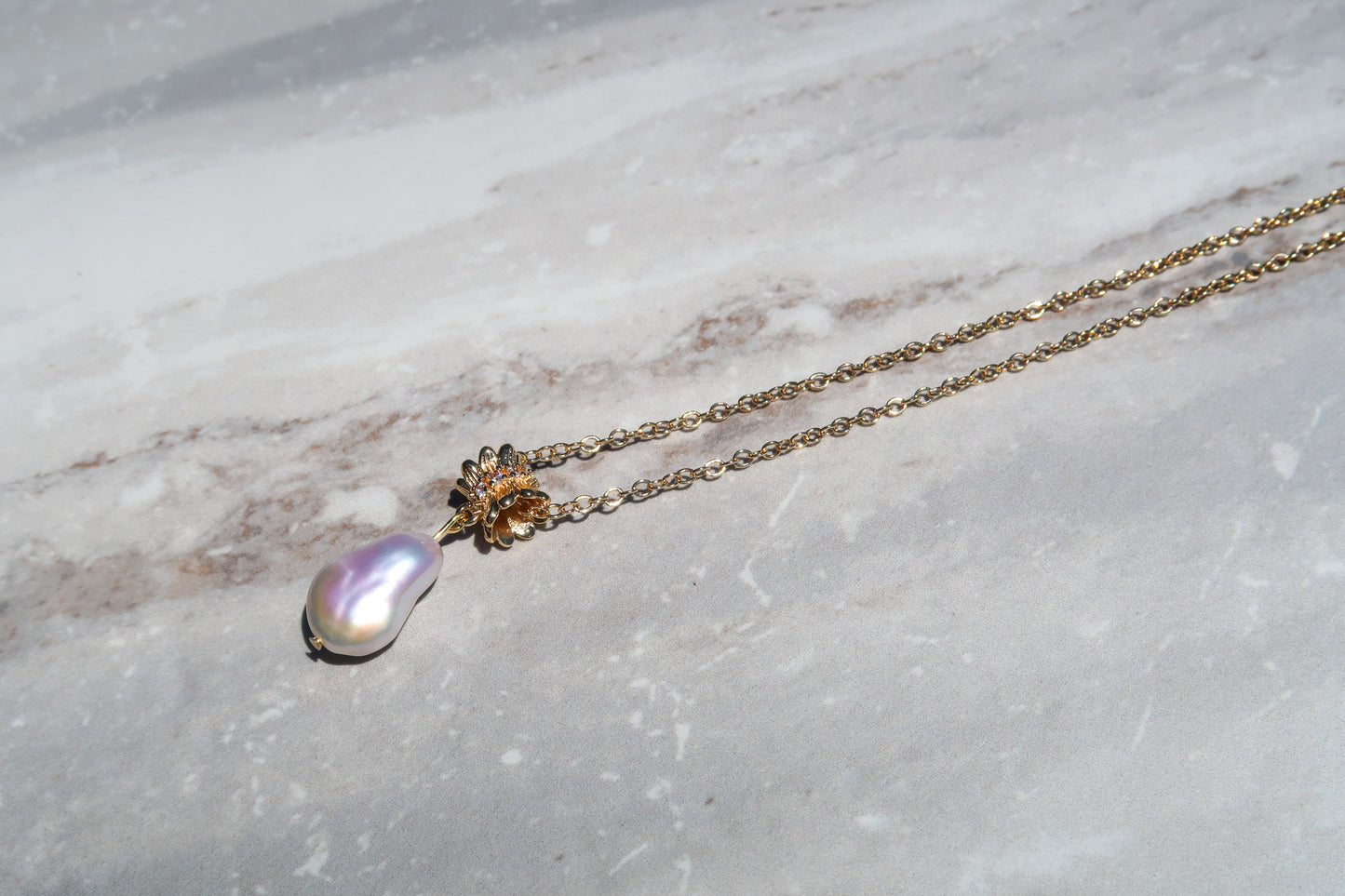 14KT Gold Filled Keshi Pearl Necklace