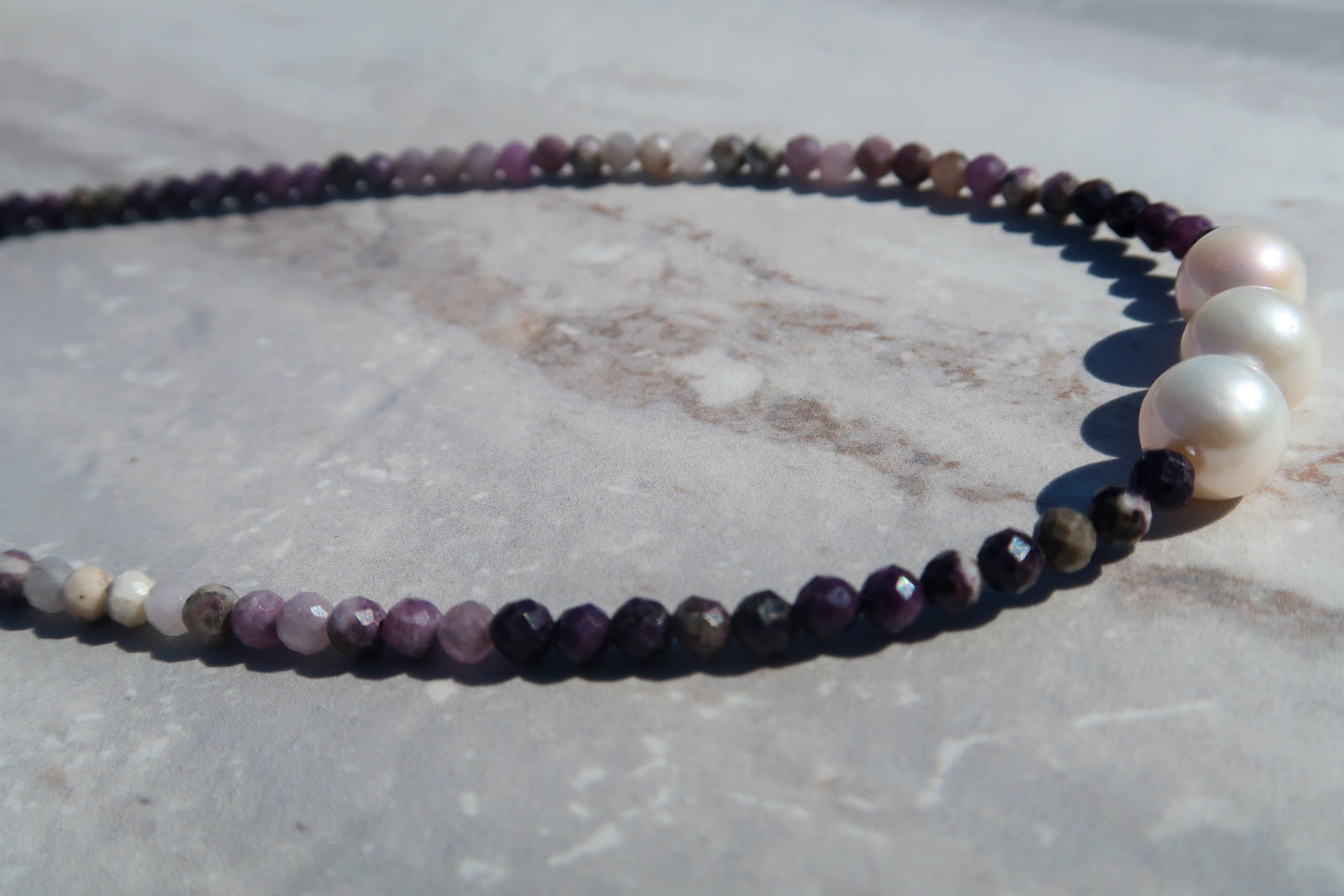 Purple Opal & White Edison Pearls