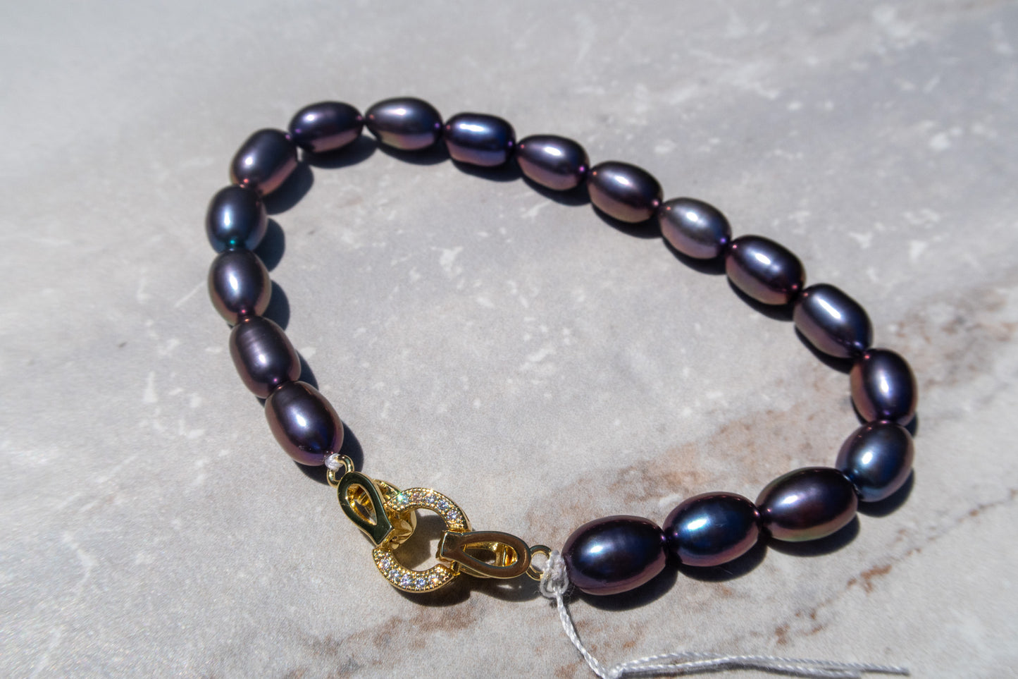 Peacock Purple Pearl Bracelet