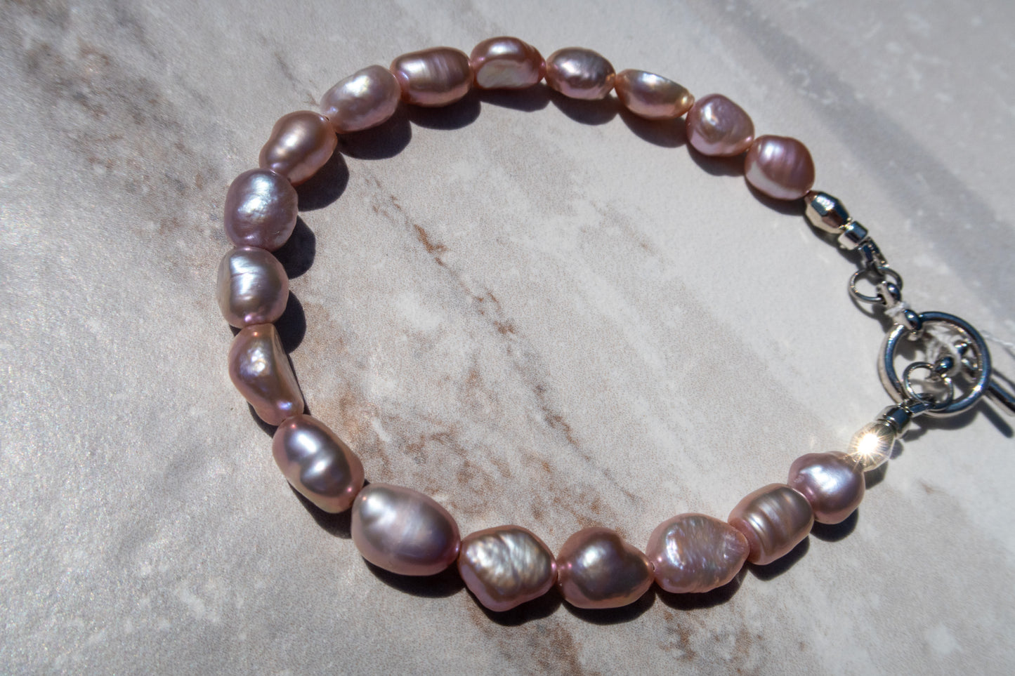 Pink Nugget Pearl Bracelet