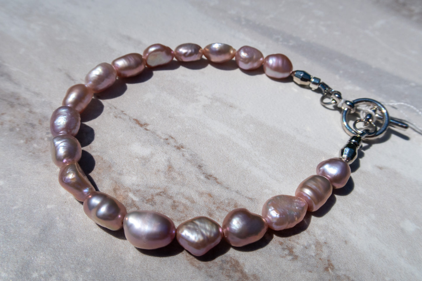 Pink Nugget Pearl Bracelet
