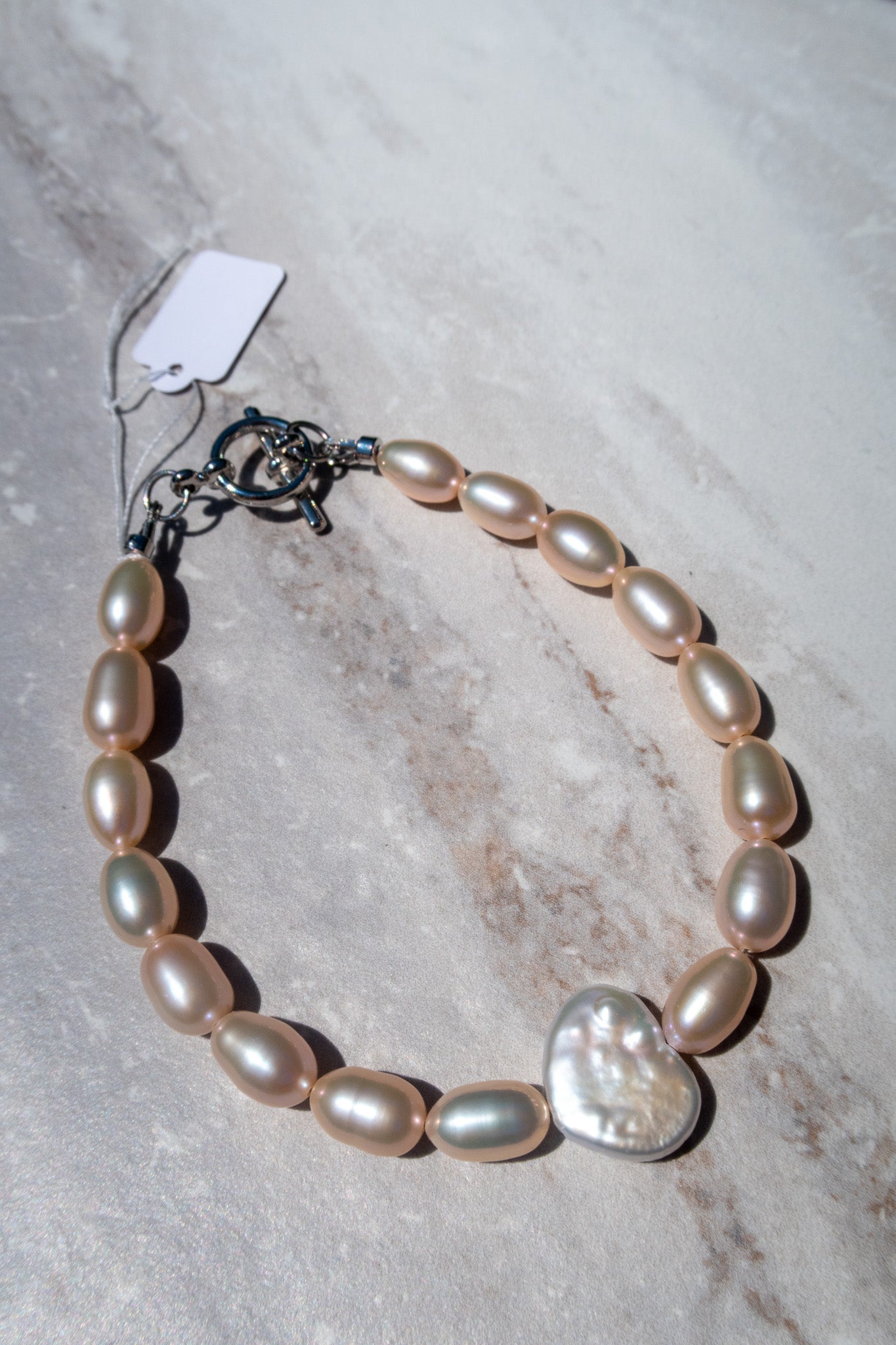 Natural Baby Gold Pearl & Heart Bracelet