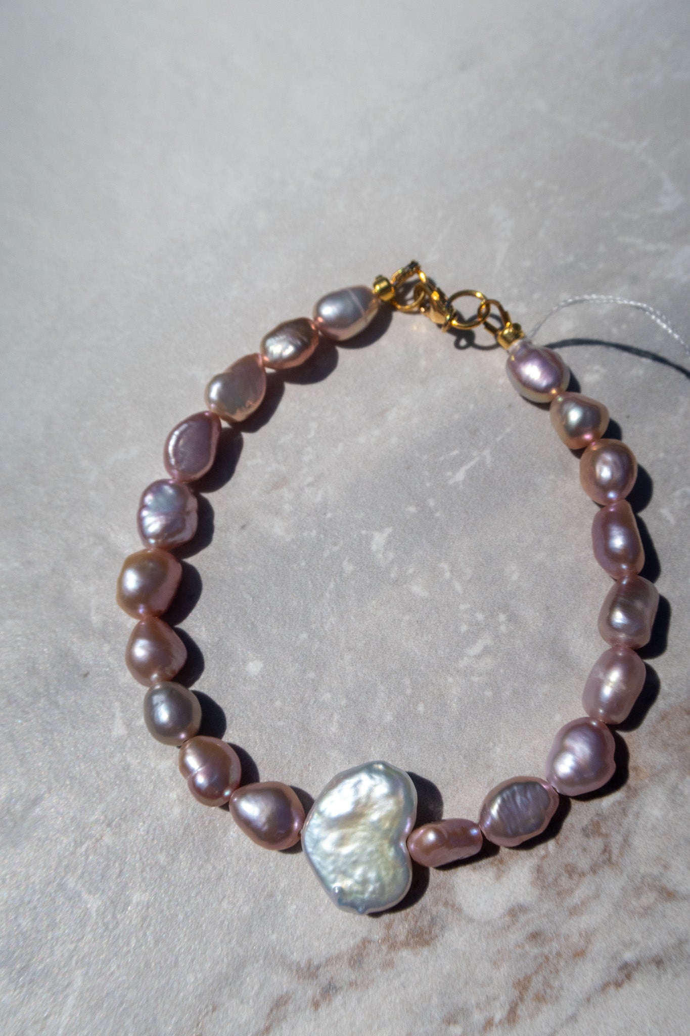 Pinky Pearl & Heart Bracelet