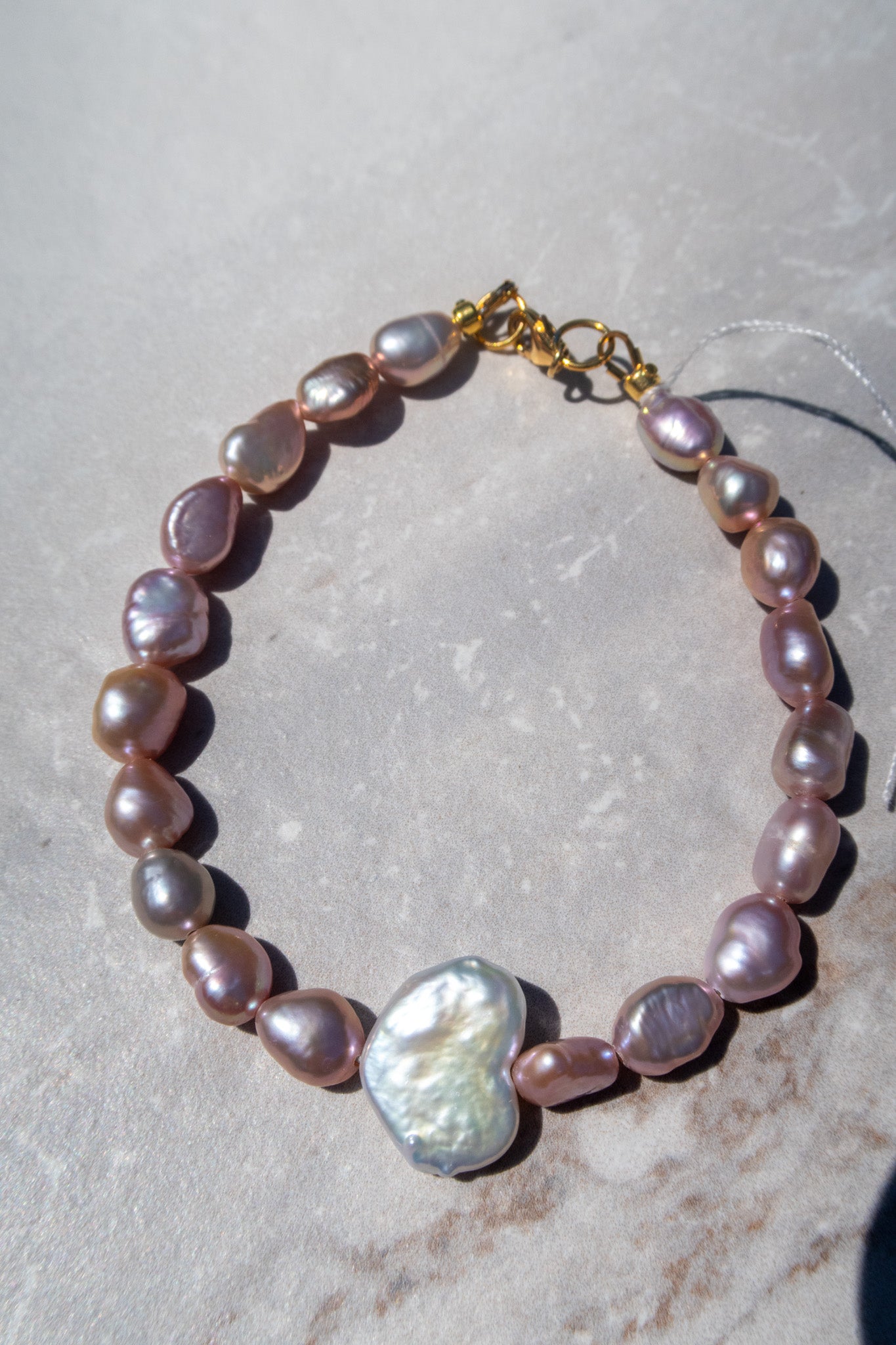 Pinky Pearl & Heart Bracelet
