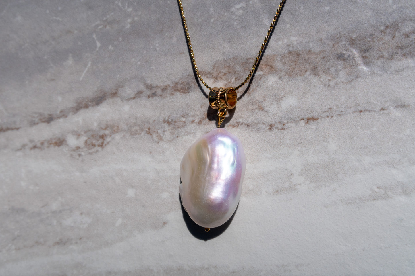 King Size White Baroque Pendant