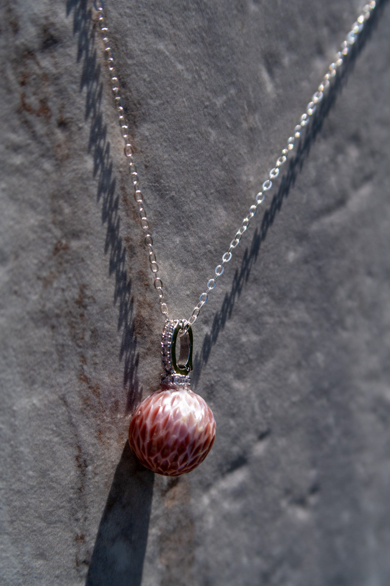 Dragon Scale Lavender Pearl Pendant