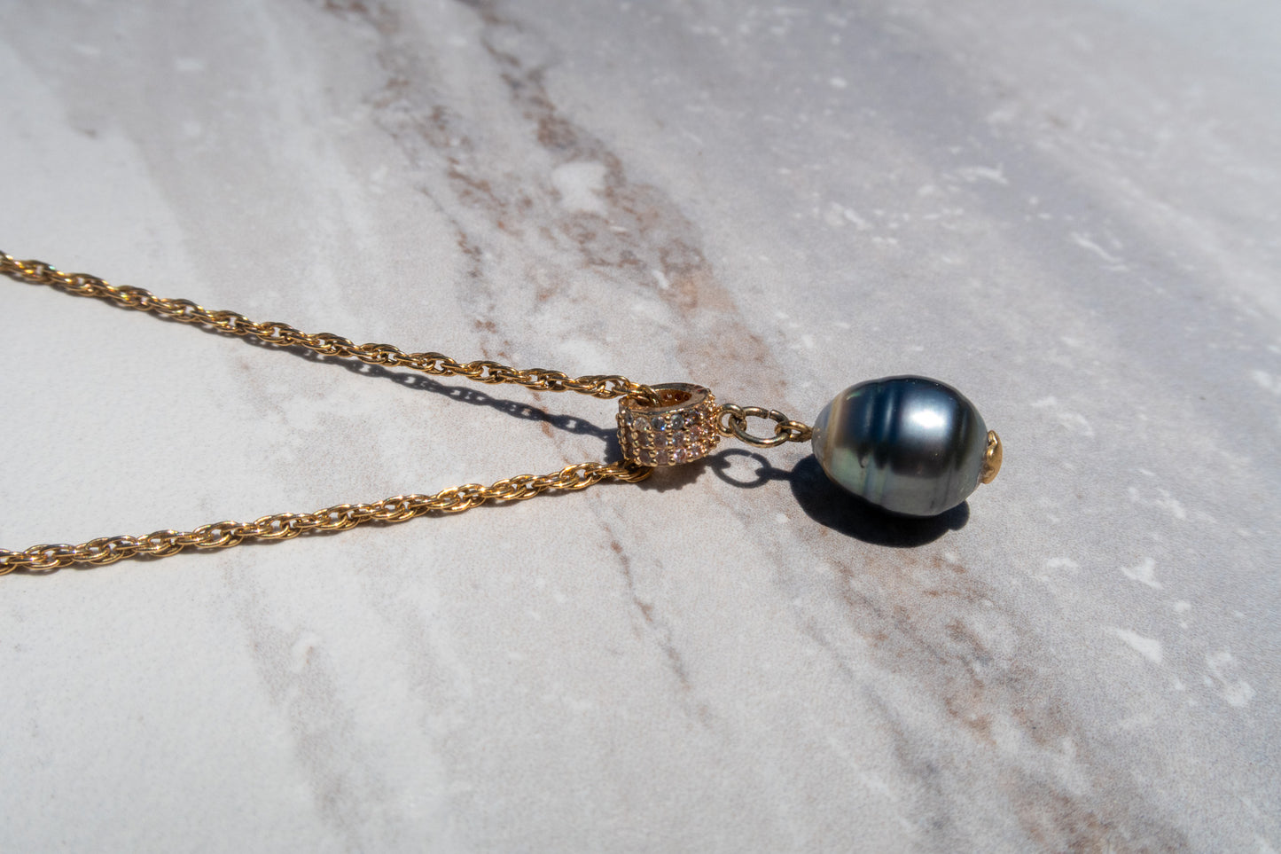 Gold-Filled Tahitian Pearl Necklace