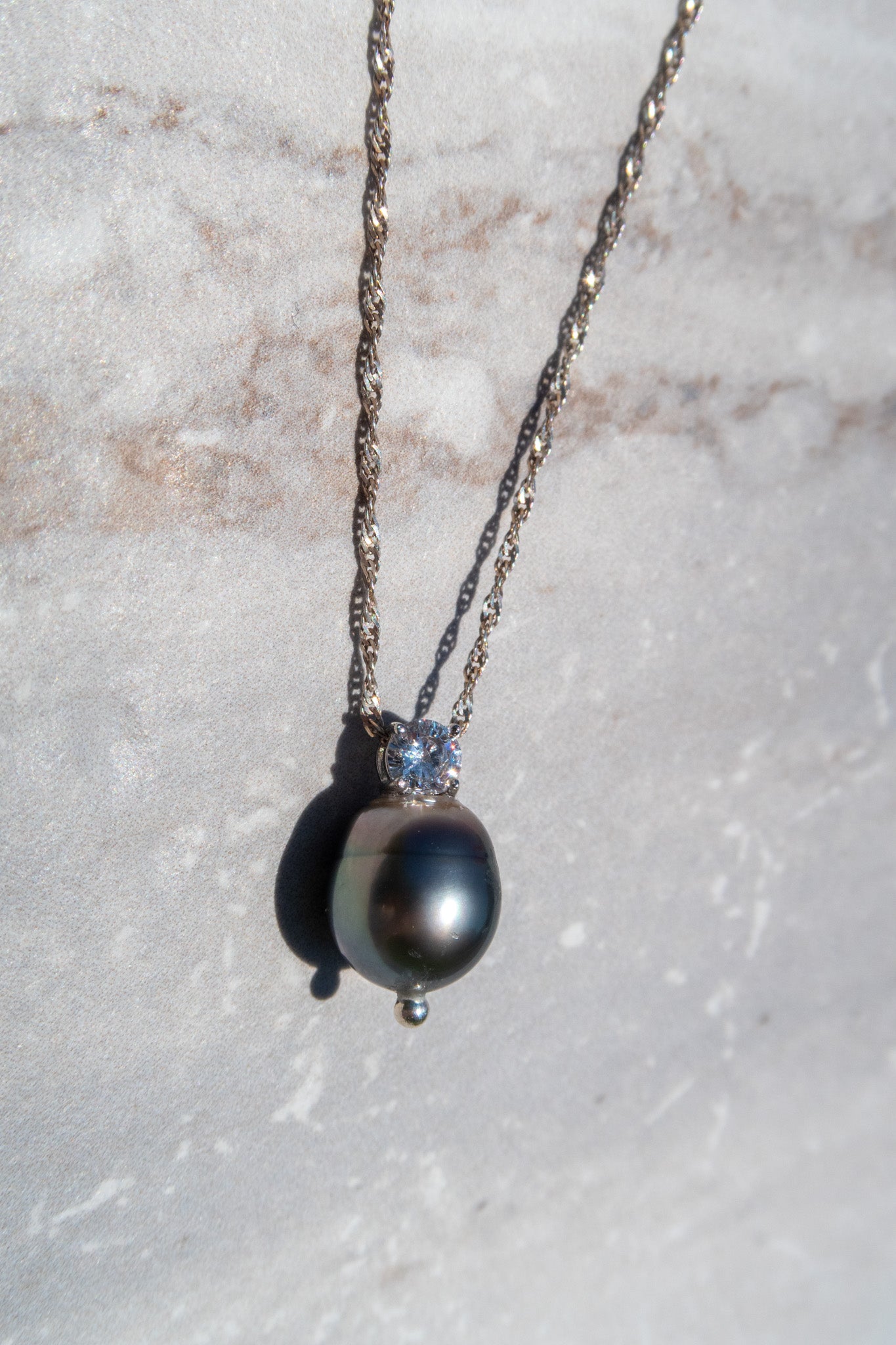 Tahitian Pearl Pendant Necklace - Sterling Silver