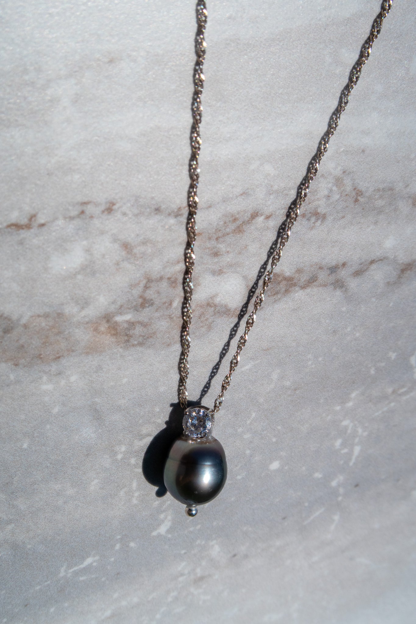 Tahitian Pearl Pendant Necklace - Sterling Silver