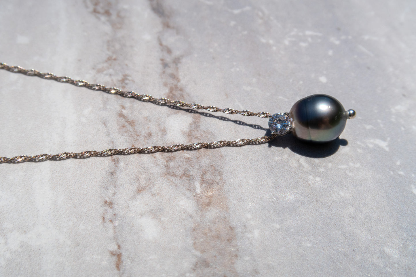 Tahitian Pearl Pendant Necklace - Sterling Silver