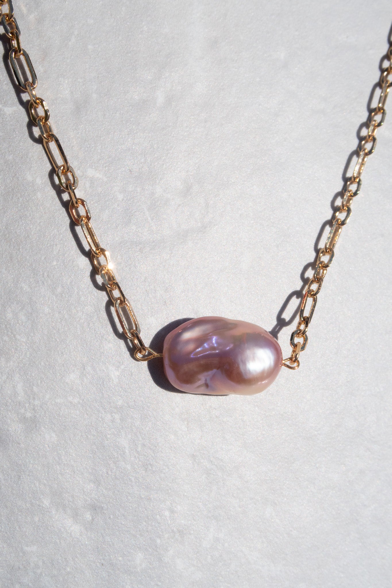 Pink Baroque Free Floating Necklace