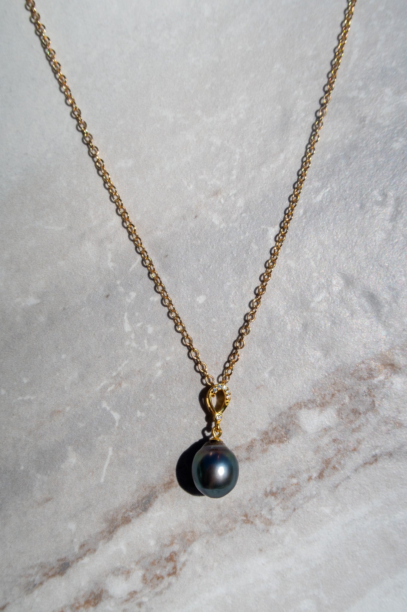 Tahitian Pearl Pendant Necklace - Gold Filled