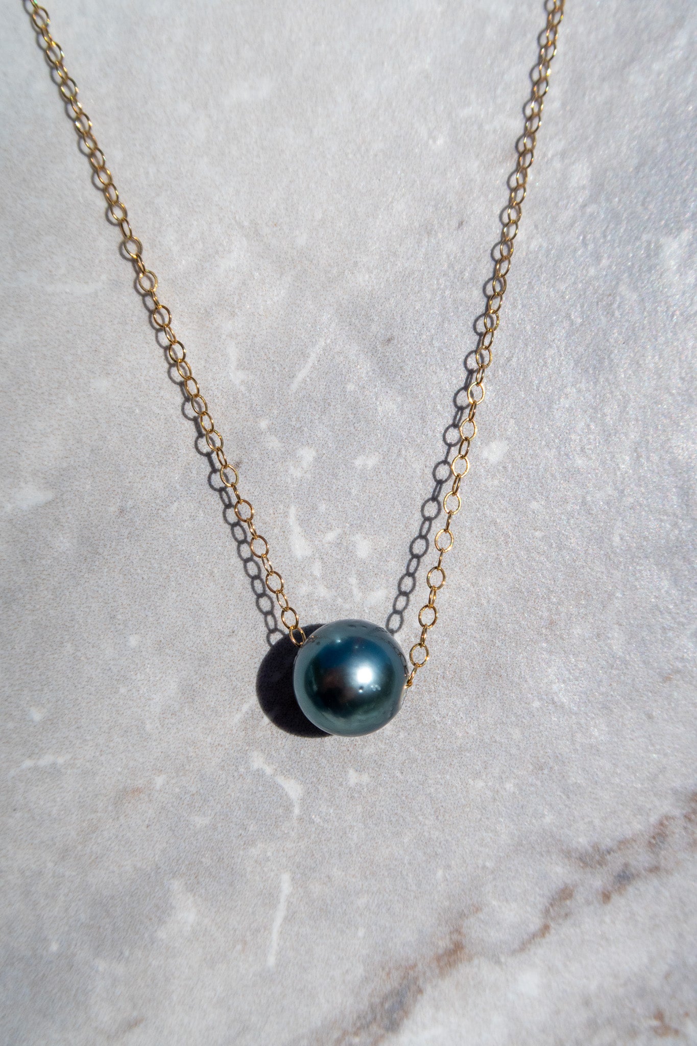 Free Floating Tahitian Pearl - Gold Filled