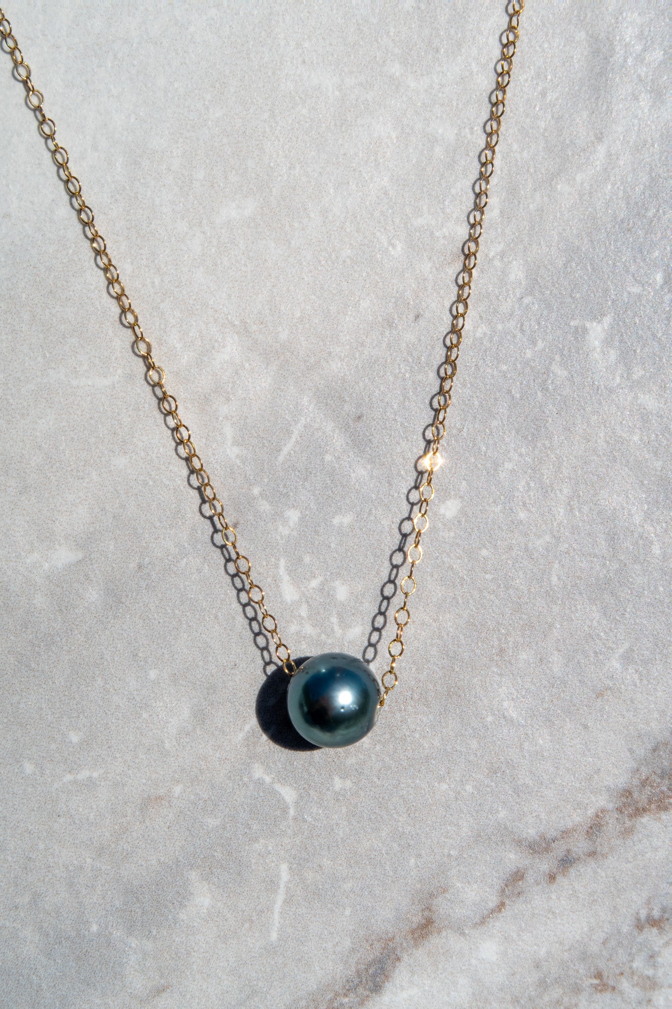 Free Floating Tahitian Pearl - Gold Filled