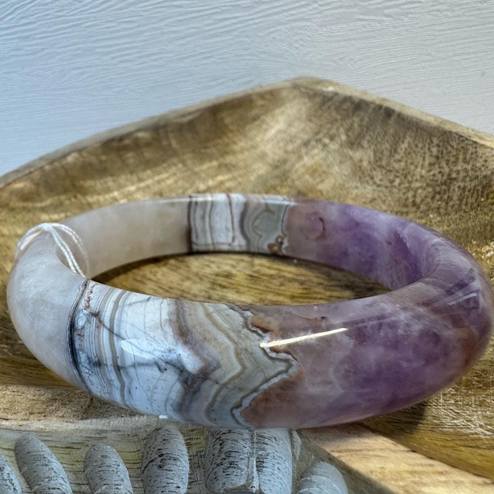 Amethyst Agate Hard Bangle - 60.7mm