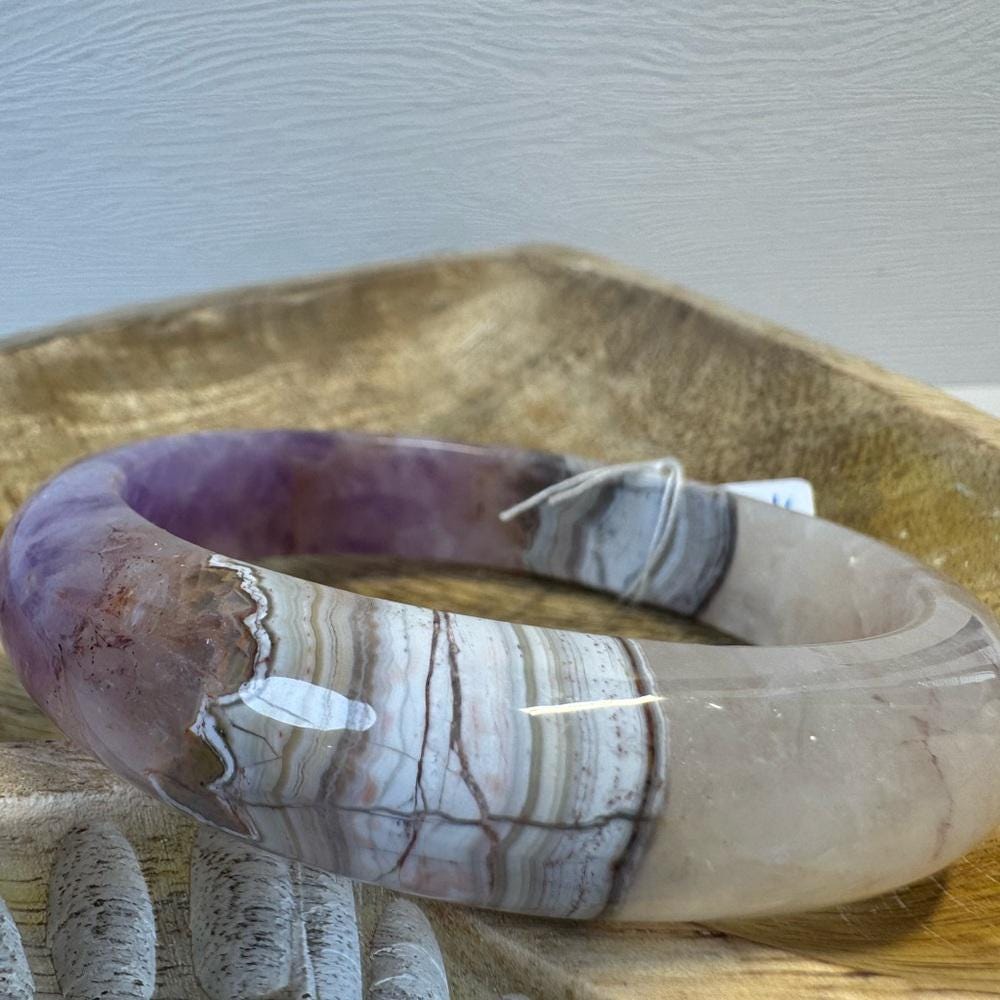 Amethyst Agate Hard Bangle - 60.7mm
