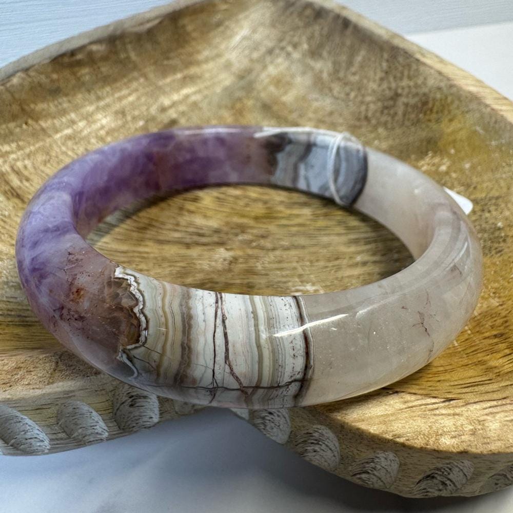 Amethyst Agate Hard Bangle - 60.7mm