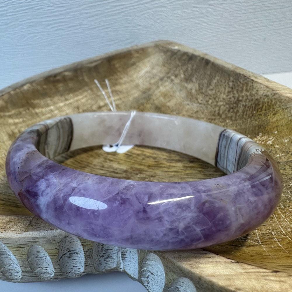 Amethyst Agate Hard Bangle - 60.7mm