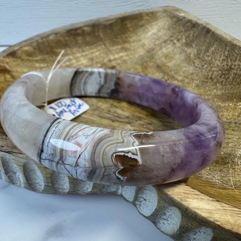 Amethyst Agate Hard Bangle - 60.7mm