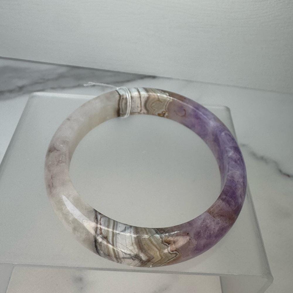 Amethyst Agate Hard Bangle - 60.7mm