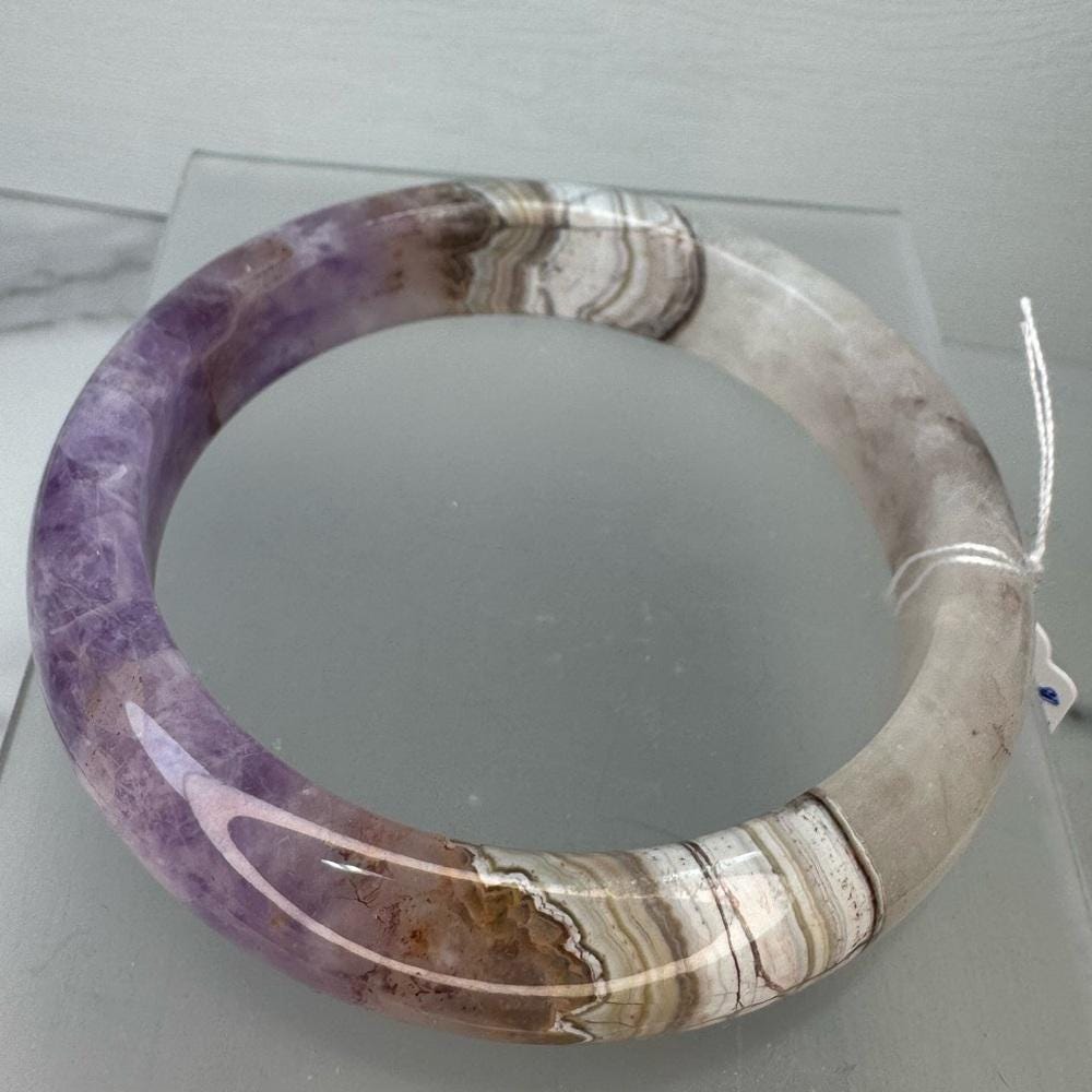 Amethyst Agate Hard Bangle - 60.7mm