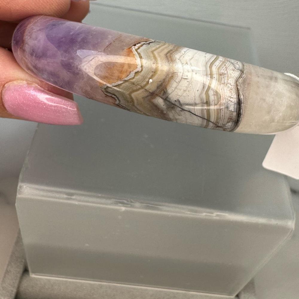 Amethyst Agate Hard Bangle - 60.7mm