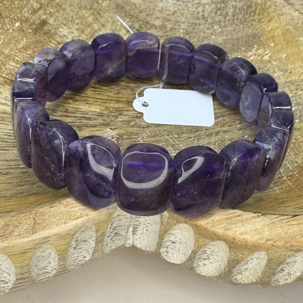 Amethyst Natural Gemstone Stretch Bracelet