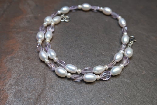 Lavender Amethyst & Pearl Choker